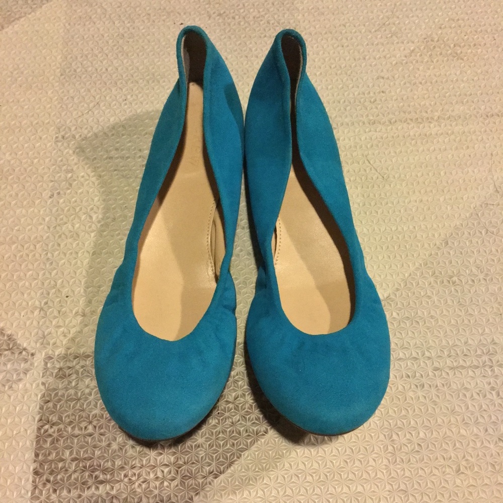 New J.Crew Cece Suede Italian Flats Teal Peacock